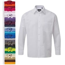 Herren Popelin Langarmhemd Men´s Long Sleeve Shirt Uni Businesshemd Freizeithemd
