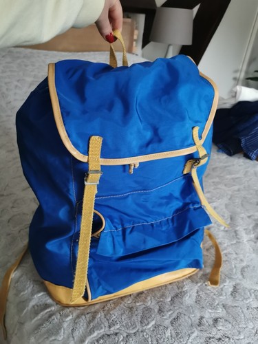 Rucksack blau und gelb vintage - blau,