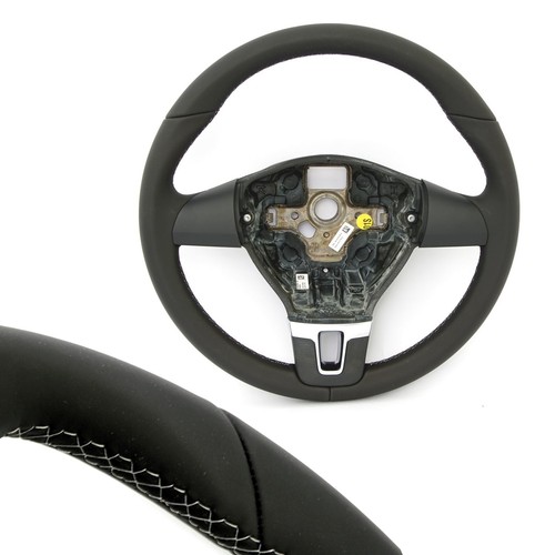 Lenkrad leder naht grau - leder,
