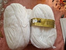 5 Doggen Wolle in Weiß,  200g , 460 m je Dogge, 2 ohne Banderole,  Polyacryl