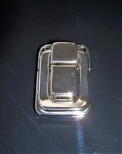 Spannverschluss Schnappschloss 37 mm silber Metall m. Schrauben Kiste Schatulle