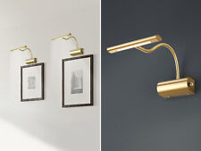 Klassische LED Bilderleuchte flexibel zeitlose Spiegelleuchte in Messing dimmbar