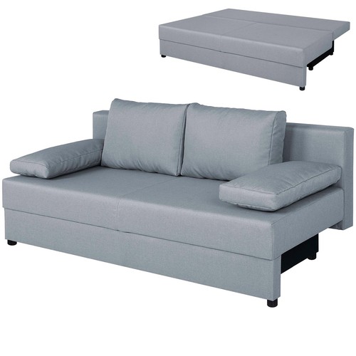 Schlafsofa silber webstoff - schlafsofa,