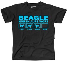 Hundemotiv T-Shirt Hunde BEAGLE Hören aufs Wort Hund lustig Spaß Siviwonder 