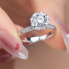 Rund Diamant Halo Hochzeit
