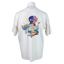 Hard Rock Cafe T-Shirt Vintage weiß Large Grafik T-Shirt Musik Hipster Y2k