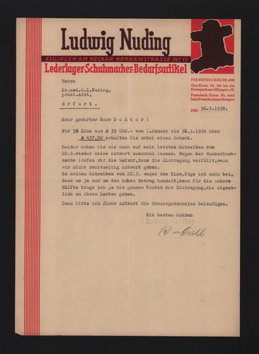 Esslingen brief 1938 ludwig - brief, 1938,