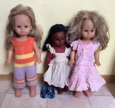 Vintage Götz Puppen 45-3 50cm Langhaar 60er 70er Outfit schwarz 16-42-71