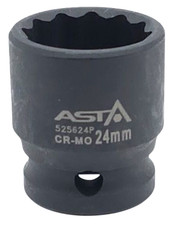 24mm Vielzahn Kraftnuss Schlagschrauber Antriebswellen Werkzeug 12-kant 1/2"