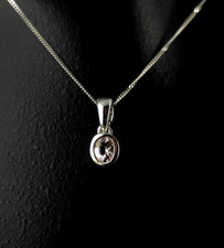 Anhänger 925 Silber Morganit rosa & Kette - modern attraktiv & funkelnd