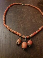 Antike / Alte rote lachsrote Korallen Halskette asiatisch? Berber? Tribal Art?