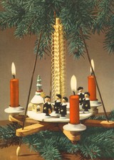 Glückwunsch Weihnachten, Neujahr, Pyramide, DDR Künstlerpostkarte 1965
