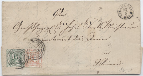 Thurn und taxis 1861 - 1861, brief