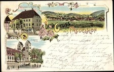Litho Fredelsloh Moringen in Niedersachsen, Hotel zum Kronprinz... - 3857923