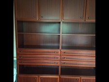 Bücherschrankwand Mahagonifurnier 2,00 m breit 2tlg, 2,20 m hoch und 0,40 tief