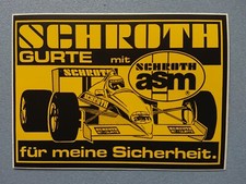 Aufkleber Motorsport Oldtimer Formel 1 Rallye Schroth Gurte ASM 7,8 x 5,7 cm
