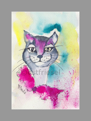 Aquarell original katze - aquarell,