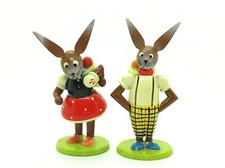 2 alte Osterhasen Osterkorb