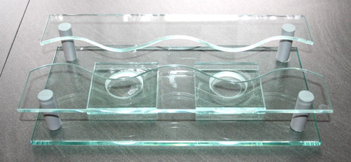 Glas stövchen flammig für - glas,