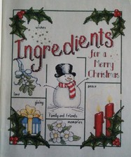 Stickvorlage, Kreuzstich, "   Zutaten für eine schöne Weihnacht  -  Bild    "  