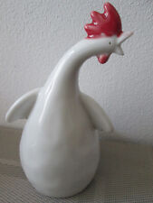 Huhn Hahn Henne Landhaus Weiß Figur Keramik Dekofigur Ostern Deko 18 cm stehend