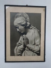 Votivbild Betende Madonna - Betender Engel - schwarz-weiß - mit Widmung - 1959