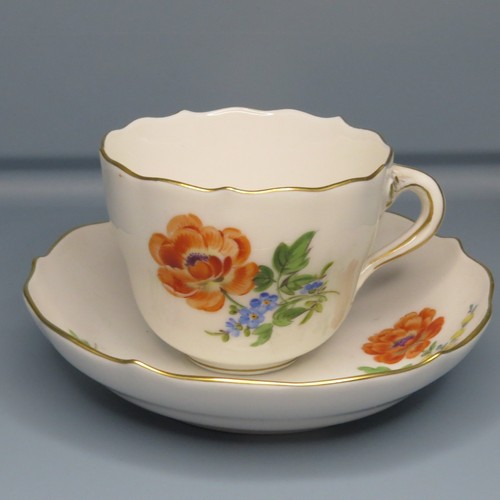 Meissen mokkagedeck rote blume - rote,