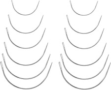12 Stück Gebogene Nähnadel, Ledernadel, Sattlernadel Rundnadel Dünn Leder Nadel 