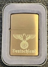 Reichsadler Lorbeerkranz Deutschland ZiPPO messing MIT WUNSCH GRAVUR 