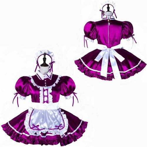 Sissy girl maid purple satin - sissy,