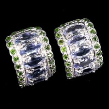 Tansanit Chromdiopsid Ohrringe