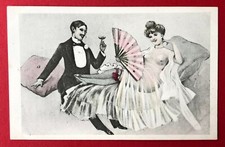 Künstler AK um 1900 Akt Erotik Frau und Mann auf Liege Bett ( 103344