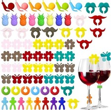 Ouprisks Glasmarkierer, 70Pcs Wiederverwendbarer Glas Markierung Trinkgläser,