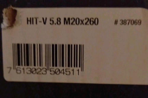 Hilti hit 5 8 - 2×, m20x260