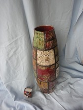 Große Bodenvase Keramik Patchwork -Verschiedene Muster Vintage