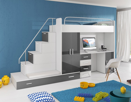 Hochbett kinderbett mit - hochbett,