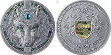 2 OZ The Wolf Techno Totem Crypto Coin 1000 Satoshi United Crypto States