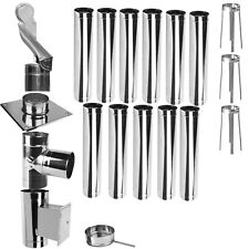 Edelstahl Schornstein Kamin Sanierung Bausatz einwandig Abgas Ofen Rohr Set EW11