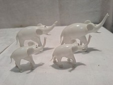 4 alte  Glasfiguren Elefanten Hohlglas  LAUSCHA  Thüringen Glaskunst Tiere
