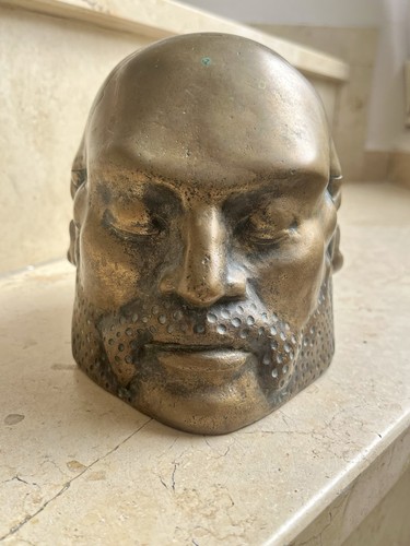 Bronzeskulptur charakterkopf - bronzeskulptur, /