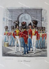 Königreich Sachsen Garde Bärenfell-Mütze Dresden Uniform Parade Trommel Bajonett