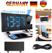 Digital Radiowecker Funkuhr mit Projektion FM LED Dimmbar Funk-Projektionswecker