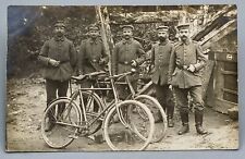 Militär Fahrrad Foto 1915 original Soldaten Feldpost Vintage Bicycle Photo (123)
