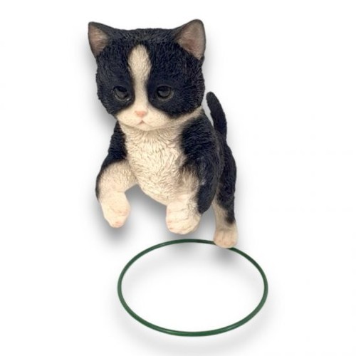 Gartenfigur katze springend - gartenfigur,