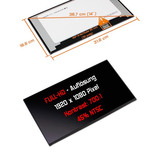 Led display matt passend - 14,0",