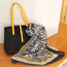 Set - Tasche und Loop-Schal, Schwarz/Gelb, Magnetverschluss,   *** NEU ***