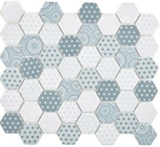 GLAS Mosaik Hexagon Sechseck