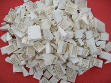 150 Lego Basic Dachsteine Schrägsteine 33° weiss flach gewaschen (121222A)