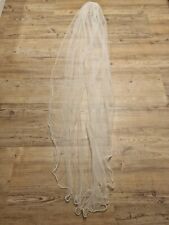 Bianco Evento Braut Schleier Ivory Creme Glitzer Tüll Haarkamm 170cm