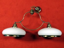 Billiard Lampe, Lobby Lampe aus weißem Opalglas - Messing